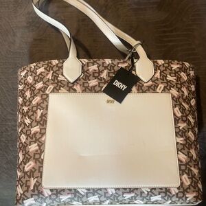 Dkny monogram satchel tote bag
